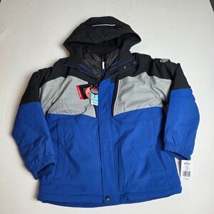 Boys Large 14/16 Zero Xposure All Season 3 in 1 Hooded Jacket Coat Black Gray